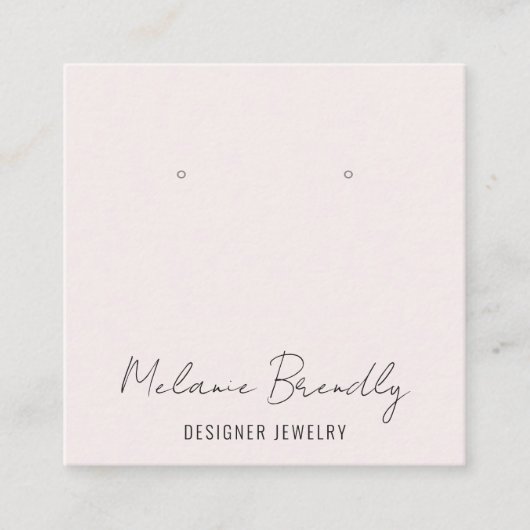 Minimale chique sieraden oorbel display vierkante visitekaartje (Voorkant)