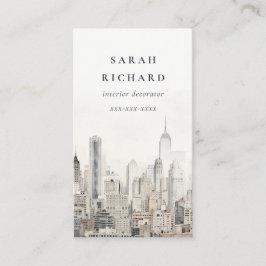 Minimale chique skyline van New York City Waterver Visitekaartje