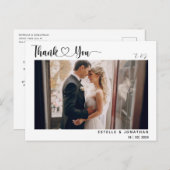 Minimale chique | Stijlvolle kalligrafie Dank u Feestdagenkaart (Voorkant / Achterkant)