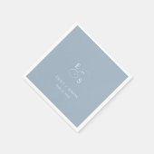 Minimale chique stoffige blauwe bruiloft servet (Hoek)