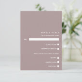 Minimale chique stoffige pruim | RSVP Maaltijdkeuz (Staand voorkant)