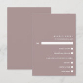 Minimale chique stoffige pruim | RSVP Maaltijdkeuz (Voorkant / Achterkant)