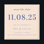 Minimale Chique Trouwdatum Niet-Foto Save The Date Magneet<br><div class="desc">Personaliseer deze minimale chique ontwerp trouw save the date magneet met al uw details.</div>