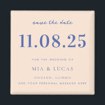 Minimale Chique Trouwdatum Niet-Foto Save The Date Magneet<br><div class="desc">Personaliseer deze minimale chique ontwerp trouw save the date magneet met al uw details.</div>