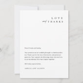 Minimale chique trouwfoto Dank u kaart (Achterkant)