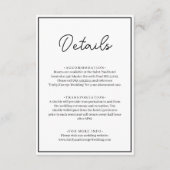 Minimale chique zwart-wit elegante bruiloft informatiekaartje (Voorkant)