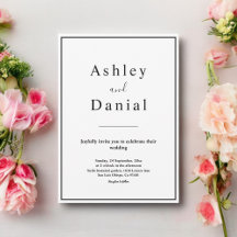 Minimale chique zwart-wit elegante bruiloft