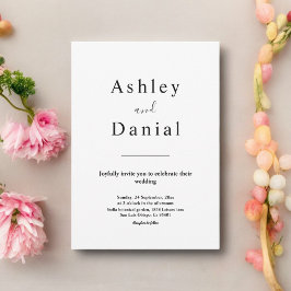 Minimale chique zwart-wit formele bruiloft kaart