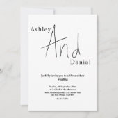 Minimale chique zwart-wit kalligrafie bruiloft kaart (Voorkant)