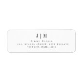 Minimale chique zwart-wit retouradres label (Voorkant)