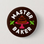 Minimale chocolade-kap voor Master Baker Ronde Button 5,7 Cm (Voorkant)