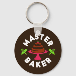 Minimale chocolade-kap voor Master Baker Sleutelhanger