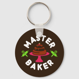 Minimale chocolade-kap voor Master Baker Sleutelhanger