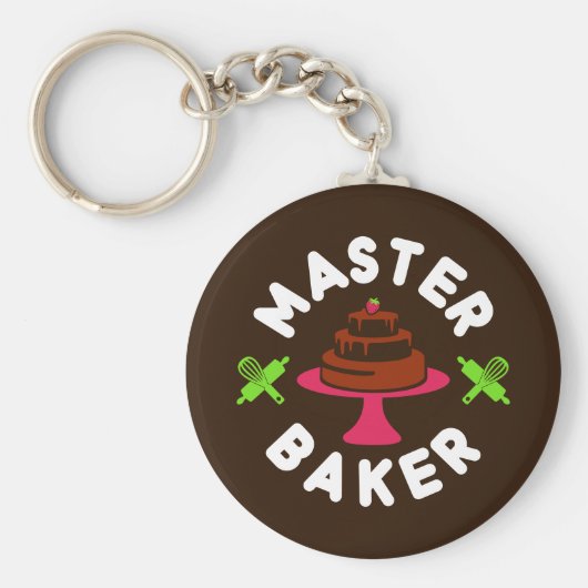 Minimale chocolade-kap voor Master Baker Sleutelhanger (Voorkant)
