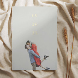 Minimale cijfers bruiloft opslaan Datum Folie Uitnodiging