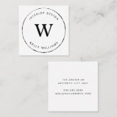 Minimale Circle Business Monogram Branding Design Vierkante Visitekaartje (Voorkant / Achterkant)