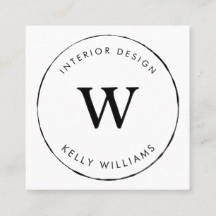 Minimale Circle Business Monogram Branding Design Vierkante Visitekaartje