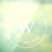 Minimale Cirkel Zakelijk Monogram Branding Raamsticker (Vel 3)