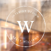 Minimale Cirkel Zakelijk Monogram Branding Raamsticker (Vel 2)