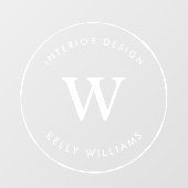 Minimale Cirkel Zakelijk Monogram Branding Raamsticker (Vel)