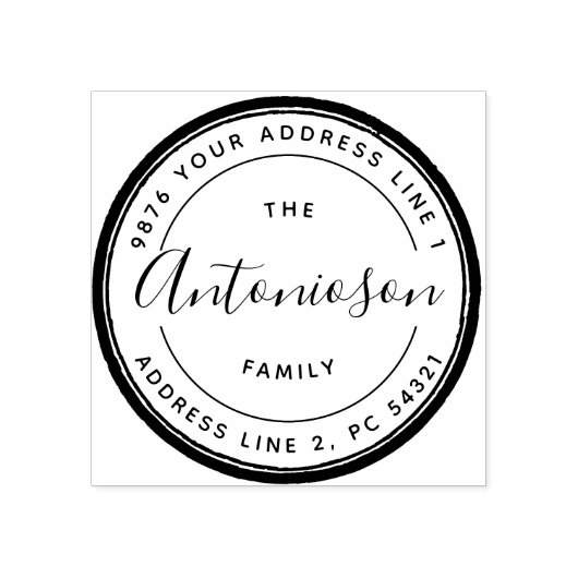 Minimale cirkelhandtekening rubberstempel (Afrduk)