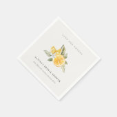 Minimale citroen botanische boho dank je bruidsdou servet (Hoek)
