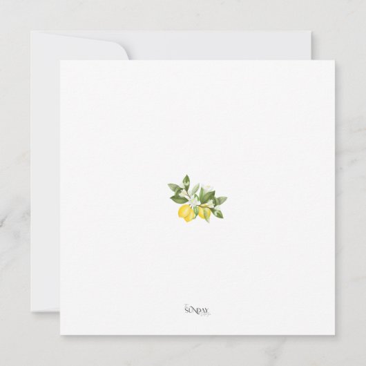 Minimale citroen groen Save the Date (Achterkant)