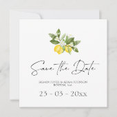 Minimale Citroen Groene Save the Date (Voorkant)