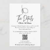 Minimale citroen trouwdetails kaart met QR-code (Voorkant)