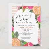 minimale Citrus Baby shower Sinaasappel een Little Kaart (Voorkant)