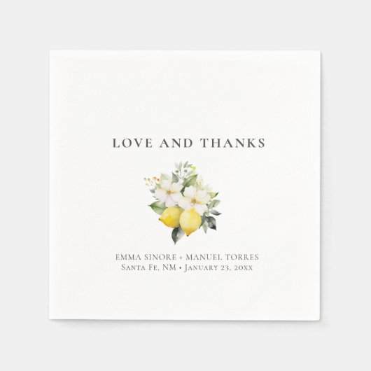 Minimale Citrus Blooms flat Hartelijk dank Servet (Voorkant)