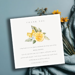 Minimale Citrus Citroen Botanische Boho Bruiloft F Bedankkaart