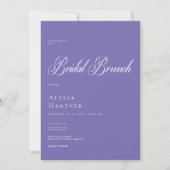 Minimale Classic Paarse & Witte Bruidsbrunch Kaart (Voorkant)