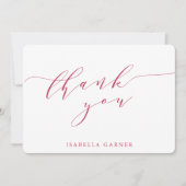 Minimale Classic White Magenta Vrijgezellenfeest A Bedankkaart (Voorkant)