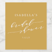 Minimale Classic Yellow Vrijgezellenfeest - Aangep Wijn Etiket (Enkel label)