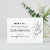 Minimale Classic Zwart & Wit Begrafenis Bedankkaart (Staand voorkant)