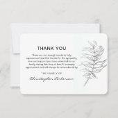 Minimale Classic Zwart & Wit Begrafenis Bedankkaart (Voorkant)