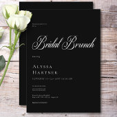 Minimale Classic Zwart & Wit Bruidsbrunch Kaart