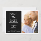Minimale Classic Zwart Wit Bruiloft Save the Date (Voorkant)