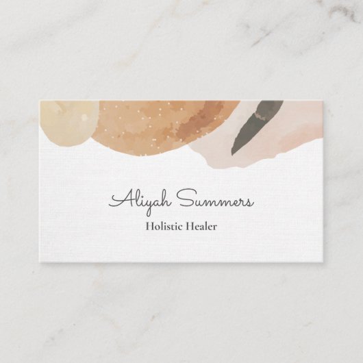 Minimale Classy Boho Linen Visitekaartje voor zoek (Voorkant)