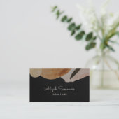 Minimale Classy Boho Linen Visitekaartje voor zoek (Staand voorkant)