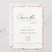 Minimale classy Modern Blush Paisley Typografie Save The Date (Voorkant)