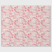 Minimale classy Modern Blush Pink Red Paisley Cadeaupapier (Vlak)