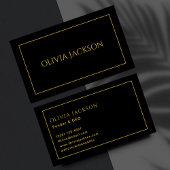 Minimale Clean Black & Gold Typography Professiona Visitekaartje