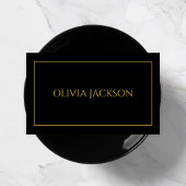Minimale Clean Black & Gold Typography Professiona Visitekaartje