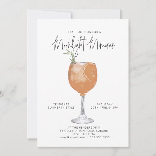 Minimale cocktail van Moonlight Mimosas Summer Coc Kaart (Voorkant)