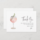 Minimale cocktail Wine Hartelijk dank Bedankkaart (Voorkant / Achterkant)