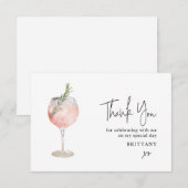 Minimale cocktail Wine Hartelijk dank Bedankkaart (Voorkant / Achterkant)