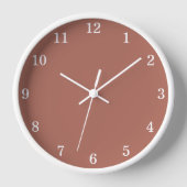 Minimale Cocoa Sienna Wall Clock (Voorkant)