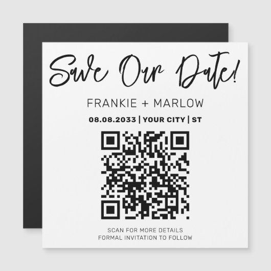 Minimale code van het Manuscript QR sparen de Magn (Voorkant / Achterkant)